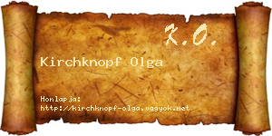 Kirchknopf Olga névjegykártya